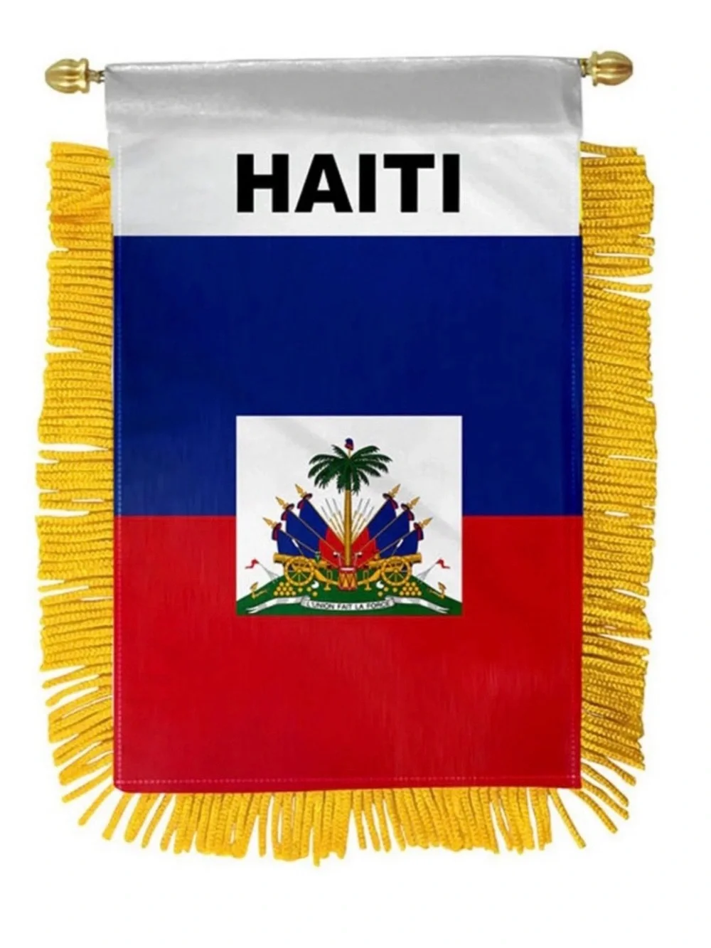 Haiti MINI BANNER FLAG CAR & HOME WINDOW MIRROR HANGING 2 SIDED